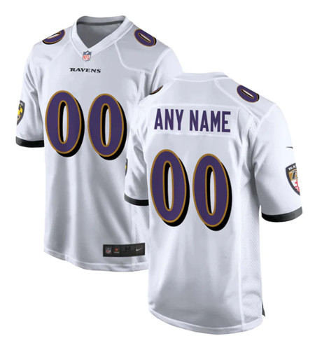 Men's Baltimore Ravens ACTIVE PLAYER Custom White Game Jersey
